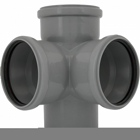 ПВХ Крестовина двухплоскостная OSTENDORF HTED (СЕРАЯ) Ø110х110х110х90°