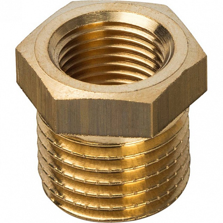 Футорка резьбовая латунная STOUT без покрытия 1/4&quot;x1/8&quot; ВН
