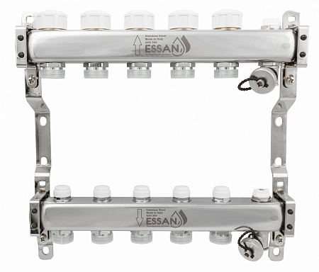 Коллекторная группа ESSAN GROUP803 нержавейка 1&quot;x3/4&quot; EK -5 выходов, без расходомеров (354 мм)