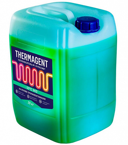 Теплоноситель для отопления THERMAGENT ЭКО (зеленый) пропиленгликоль -30°С, 20 кг