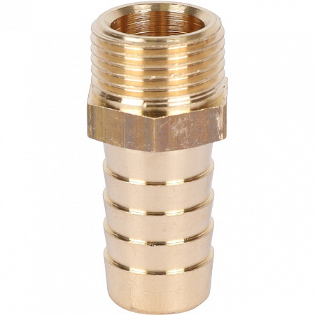 Штуцер резьбовой латунный STOUT без покрытия 3/8&quot;x14мм Н