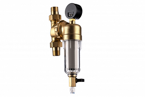 Фильтр промывной поворотный ГЕЙЗЕР БАСТИОН Ø60 без покрытия 3/4&amp;quot; АМ-АМ, 90 мкм, пластиковая колба