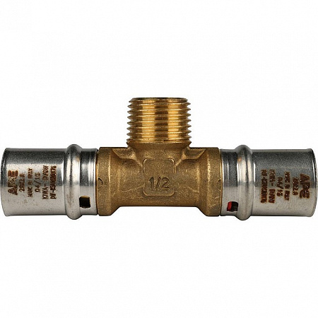 МП Тройник резьбовой пресс для металлопласта STOUT Ø20х1/2&quot;х20 Н