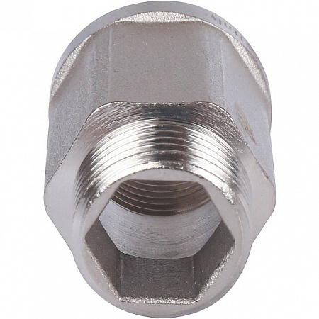 Удлинитель шестигранный резьбовой латунный STOUT никель 1/2&quot;x1/2&quot; ВН