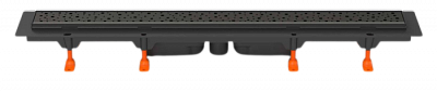Пластиковый линейный желоб с нижним сливом D40 в черном цвете
