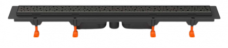 Пластиковый линейный желоб с нижним сливом D40 в черном цвете
