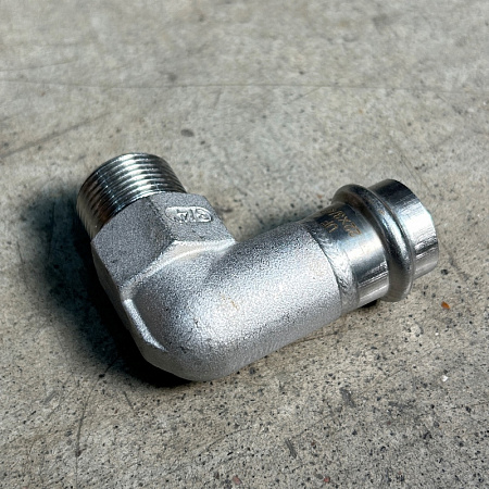 НП Угол резьбовой пресс из нержавейки UNI-FITT фитинг Ø22x3/4&quot; Н