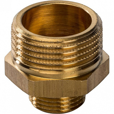 Ниппель переходной резьбовой латунный STOUT без покрытия 3/4&quot;x3/8&quot; Н