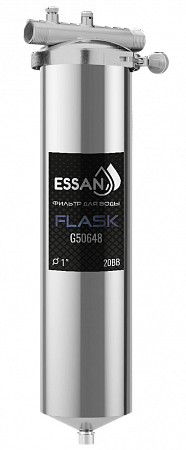 Корпус-колба фильтра из нержавейки ESSAN FLASK горячая и холодная вода 20BB, 1&quot; Н (аналог ТАЙФУН)