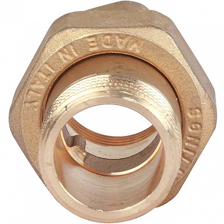 Американка ПРЯМАЯ резьбовая латунная (с прокладкой o-ring) STOUT без покрытия 3/4&quot; ВН