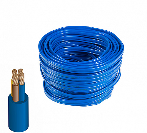 Кабель водопогружной круглый (синий) UNIPUMP КВВ 4х1,5 (бухта 50 м)