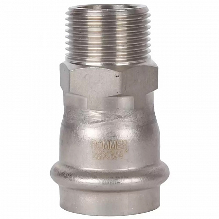 Переходник ВПр-НР, 28х3/4, из нержавеющей стали прессовой RSS-0021-002834 ROMMER 