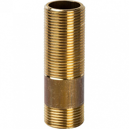 Сгон резьбовой латунный STOUT без покрытия 1/2&quot;x100мм