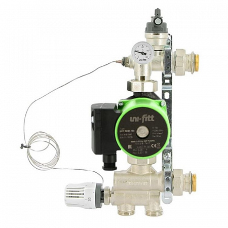 Насосно-смесительная группа UNI-FITT SOLOMIX 1&quot; с насосом GRUNDFOS SCP 25/60, 130 мм