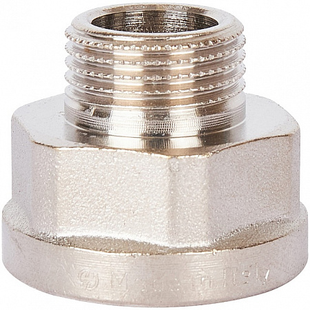 Переход под ключ резьбовой латунный STOUT никель 1/2&quot;х3/8&quot; ВН