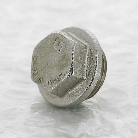 Заглушка резьбовая латунная UNI-FITT никель 1/2&quot; Н