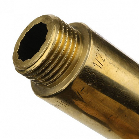 Удлинитель резьбовой латунный STOUT без покрытия 1/2&quot;x65мм ВН