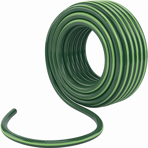 Шланг поливочный армированный ПВХ 3-х слойный ЗЕЛЕНЫЙ СТРОЙМАШ 3/4&amp;quot; - 10атм (25м)