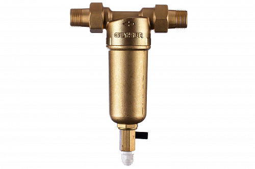 Фильтр промывной ГЕЙЗЕР БАСТИОН 121 Ø60 никель 3/4&amp;quot; АМ-АМ, 90 мкм, латунная колба