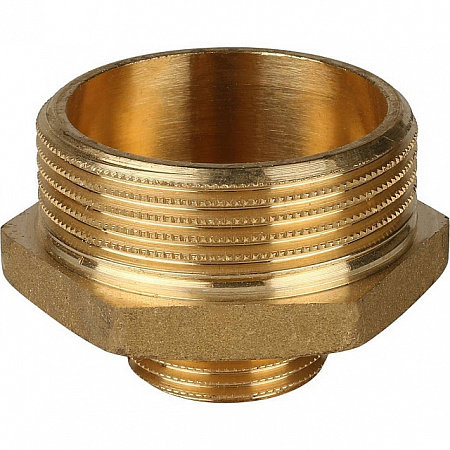 Ниппель переходной резьбовой латунный STOUT без покрытия 11/2&quot;x3/4&quot; Н