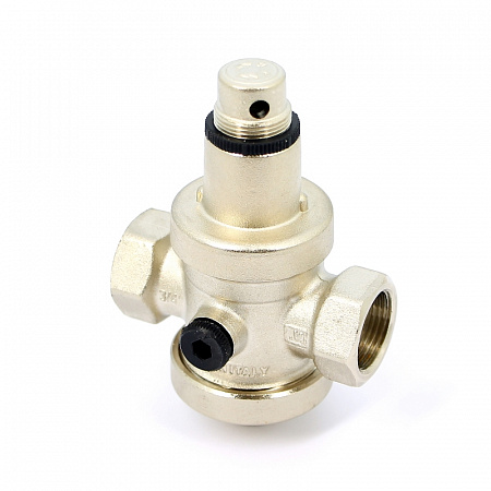 Редуктор давления UNI-FITT 3/4&quot; В 0,5-6 бар PN25 с отверстием под аксиальный манометр 1/4&quot; никел.