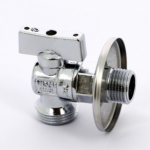 Кран шаровой потребительный угловой BUGATTI MINNESOTA 883 бабочка 1/2&amp;quot;х3/4&amp;quot; НН, для бачков c розетко