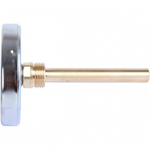 Термометр биметаллический погружной STOUT Ø80-1/2&amp;quot;, гильза 100 мм, +120°C