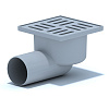 Трап пластиковый угловой горизонтальный АНИПЛАСТ Ø50 мокрый сифон, пластиковая решетка 10х10 см