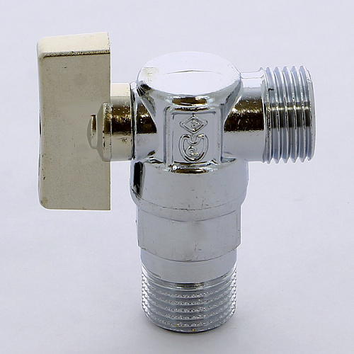 Кран шаровой потребительный угловой BUGATTI MINNESOTA 884 бабочка 1/2&amp;quot;х1/2&amp;quot; НН, для бачков, хром