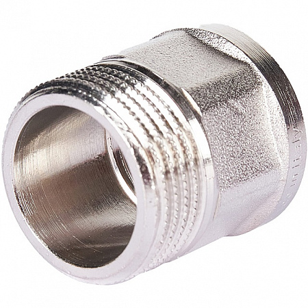 Переход под ключ резьбовой латунный STOUT никель 1/2&quot;х3/4&quot; ВН