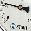 Термометр биметаллический погружной STOUT Ø100-1/2&amp;quot;, гильза 50 мм, +120°C