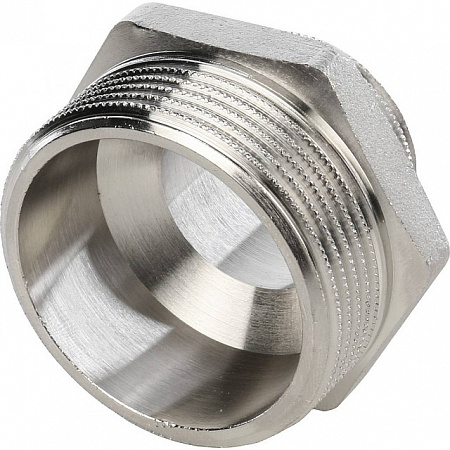 Ниппель переходной резьбовой латунный STOUT никель 11/2&quot;x1&quot; Н