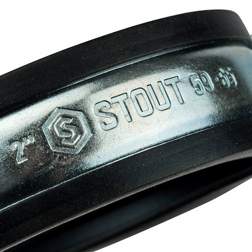 Хомут крепежный со шпилькой М8*80 STOUT Ду50 (60-64) - 2&amp;quot;