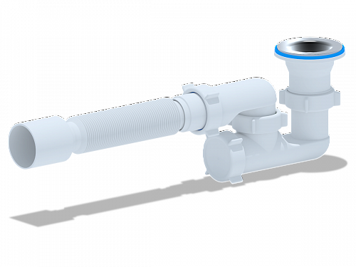 Сифон для душевого поддона регулируемый АНИПЛАСТ E215 11/2&amp;quot;х40 с гофрой 40х50