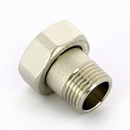 Соединение с накидной гайкой UNI-FITT ВН 1/2&quot;x3/4&quot; с плоской прокладкой никелированное