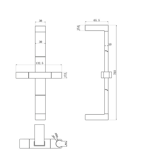 Штанга для душа OLIVE'S KD06B черный, уп. (20 шт)