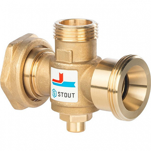 Клапан трехходовой термостатический смесительный STOUT 11/2&amp;quot; Н-11/2&amp;quot; В-1&amp;quot; Н (60°С)