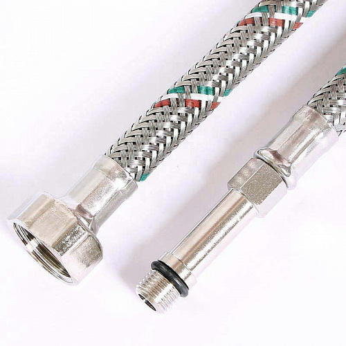 Гибкая подводка для смесителя UNI-FITT МL10х1 - 1/2&amp;quot;, 120 см, удл. штуцер, DN 8, оплётка из нерж. ст