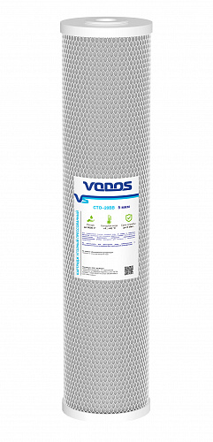 Картридж сменный угольный брикет VODOS CTO-20BB, для корпуса 20BB, для мех. и сорбцион оч