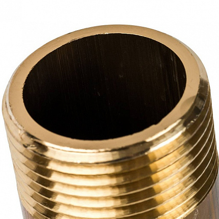 Сгон резьбовой латунный STOUT без покрытия 3/4&quot;x100мм
