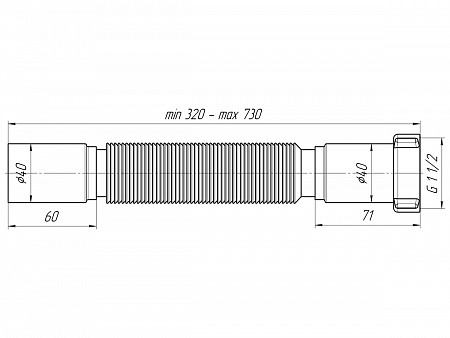 Гофра для сифона гибкая пластиковая стандартная АНИПЛАСТ K104 40-11/2&quot;