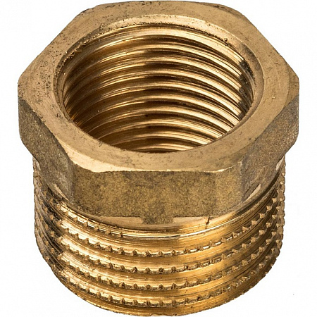 Футорка резьбовая латунная STOUT без покрытия 1/2&quot;x3/8&quot; ВН