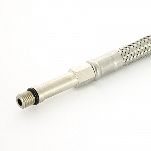Гибкая подводка для смесителя UNI-FITT МL8х1 - 1/2&amp;quot;, 100 см, удлиненный штуцер, DN 6, оплётка из нер