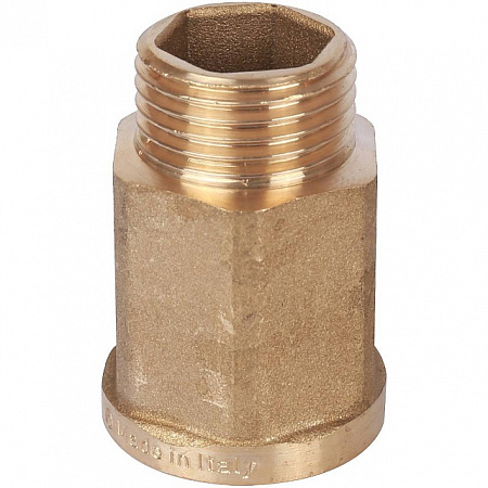 Удлинитель шестигранный резьбовой латунный STOUT без покрытия 1/2&quot;x1/2&quot; ВН