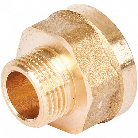 Переход под ключ резьбовой латунный STOUT без покрытия 1/2&quot;х3/8&quot; ВН
