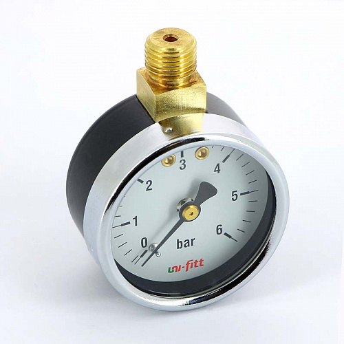 Манометр радиальный UNI-FITT Ø50-1/4&amp;quot;, 6 бар, вертикальное подключение, ПЕРЕВЕРНУТЫЙ