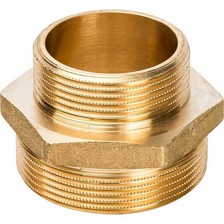 Ниппель переходной резьбовой латунный STOUT без покрытия 2&quot;x11/2&quot; Н