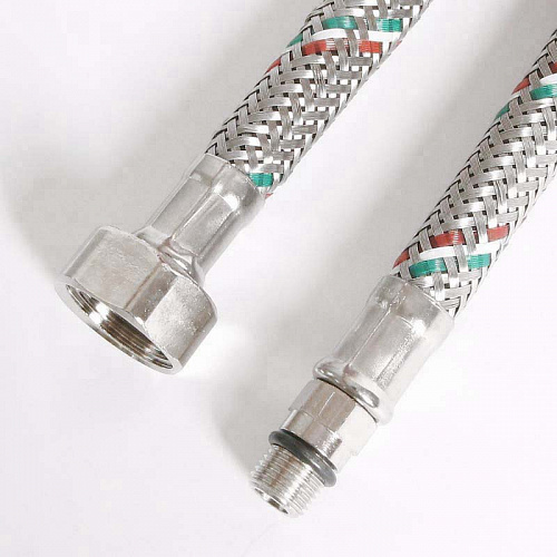Гибкая подводка для смесителя UNI-FITT М10х1 - 1/2&amp;quot;, 120 см, DN 8, оплётка из нерж. стали