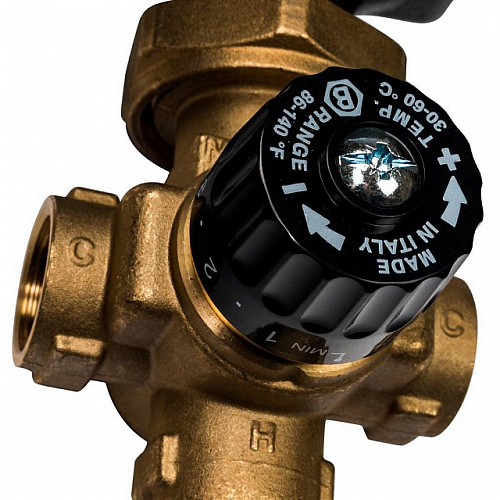 НСУ Насосно-смесительный узел теплого пола STOUT с насосом 1&amp;quot;, UPSO, клапан 30-60°C, байпас-ж, 130мм