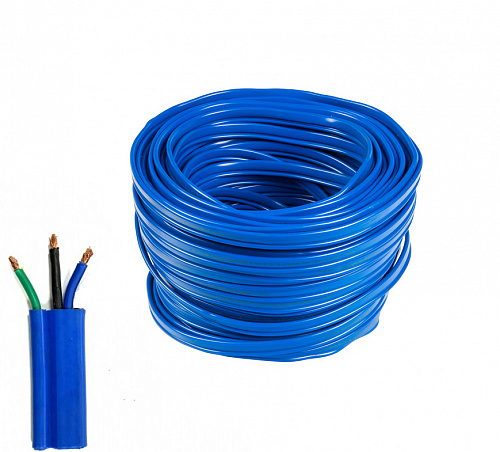 Кабель водопогружной плоский (синий) UNIPUMP КВВ-п 3х1,5 (бухта 50 м)